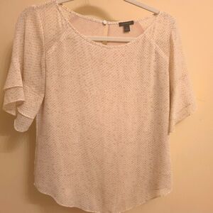 Ann Taylor XS tan/white blouse